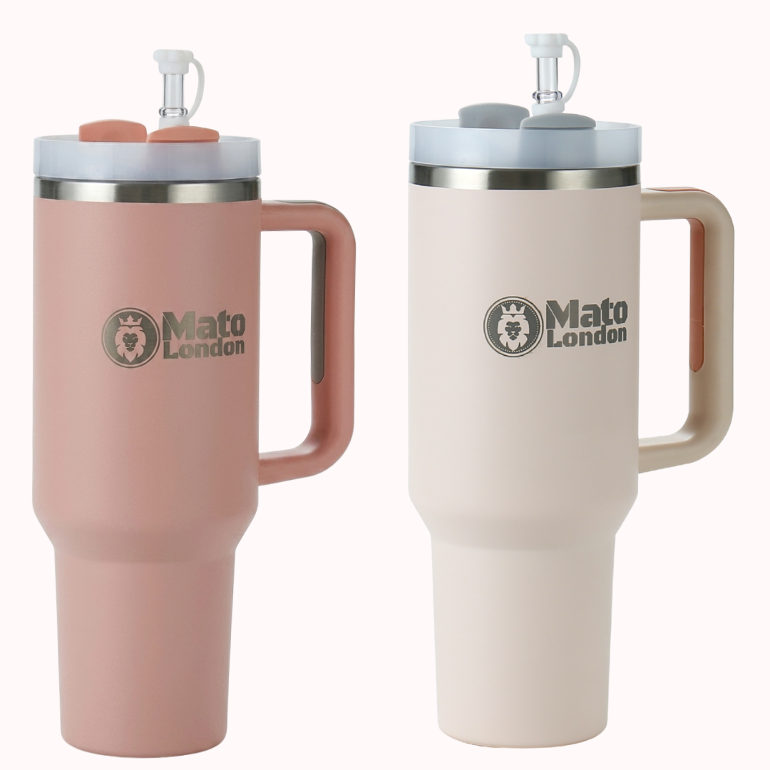 Mato London Hydration Duo 2-pack of leakproof 40oz tumblers with reusable straws
